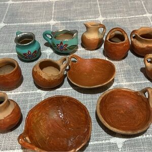 Handcrafted Vintage Clay Miniature Set